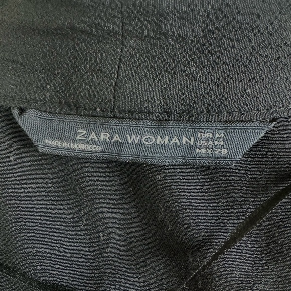 Zara Size M Black Pleaded Long Cover Up sz Med - Picture 5 of 6